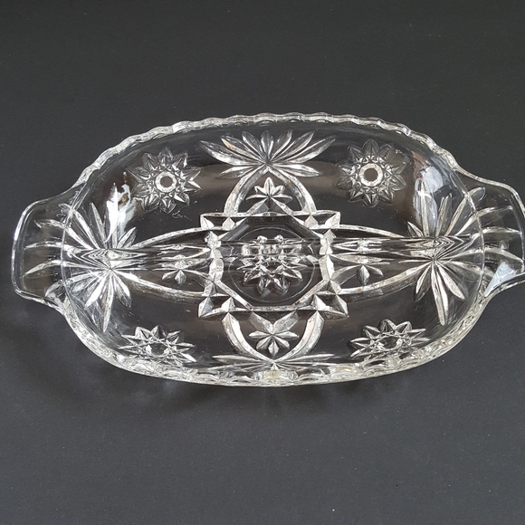 Set of 3 Vintage Clear Glass Serving Dishes Star - Picture 5 of 8